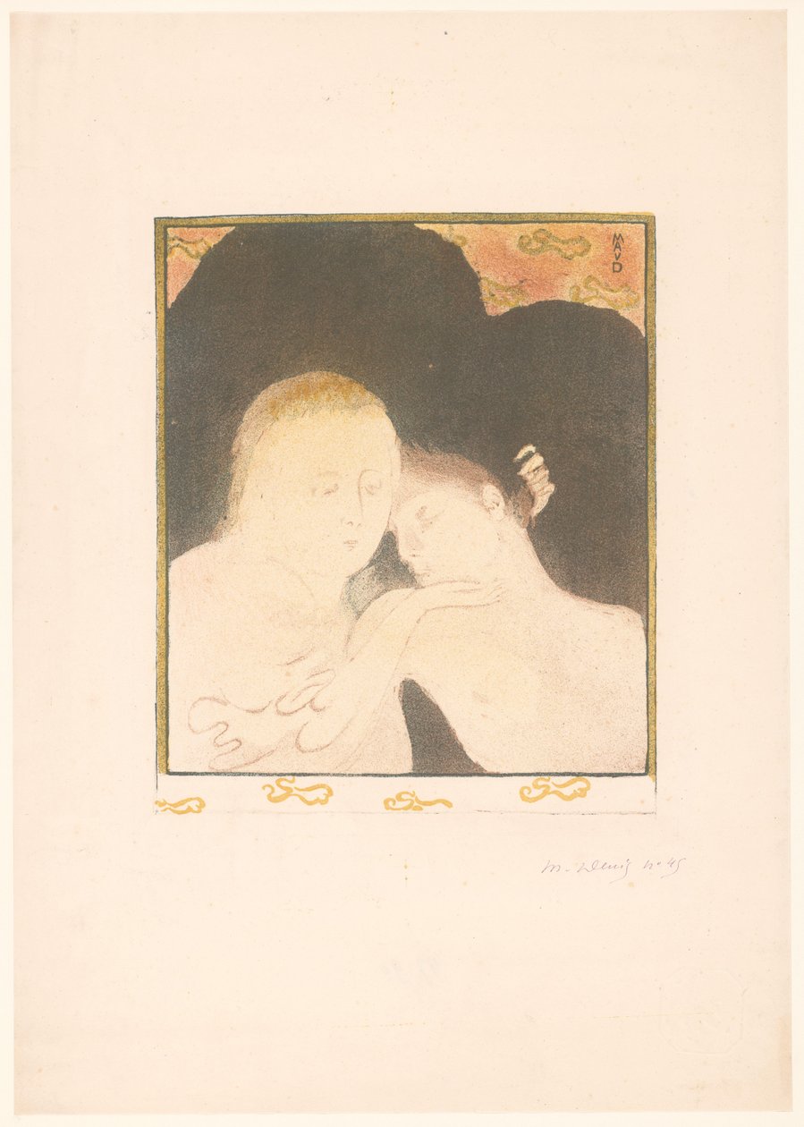 Nő átölelve fiatal férfit alkotó: Maurice Denis