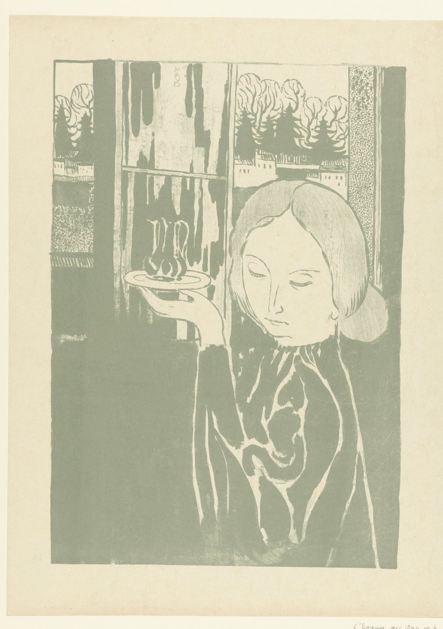 Vrouw met waterkan op dienblad A nő az ewerrel A próba (sorozat címe) alkotó: Maurice Denis