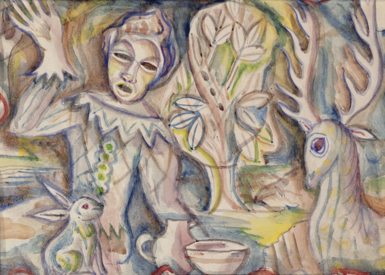 Harlekin, 1940-41 körül (akvarell papíron) alkotó: Maurice Denton Welch