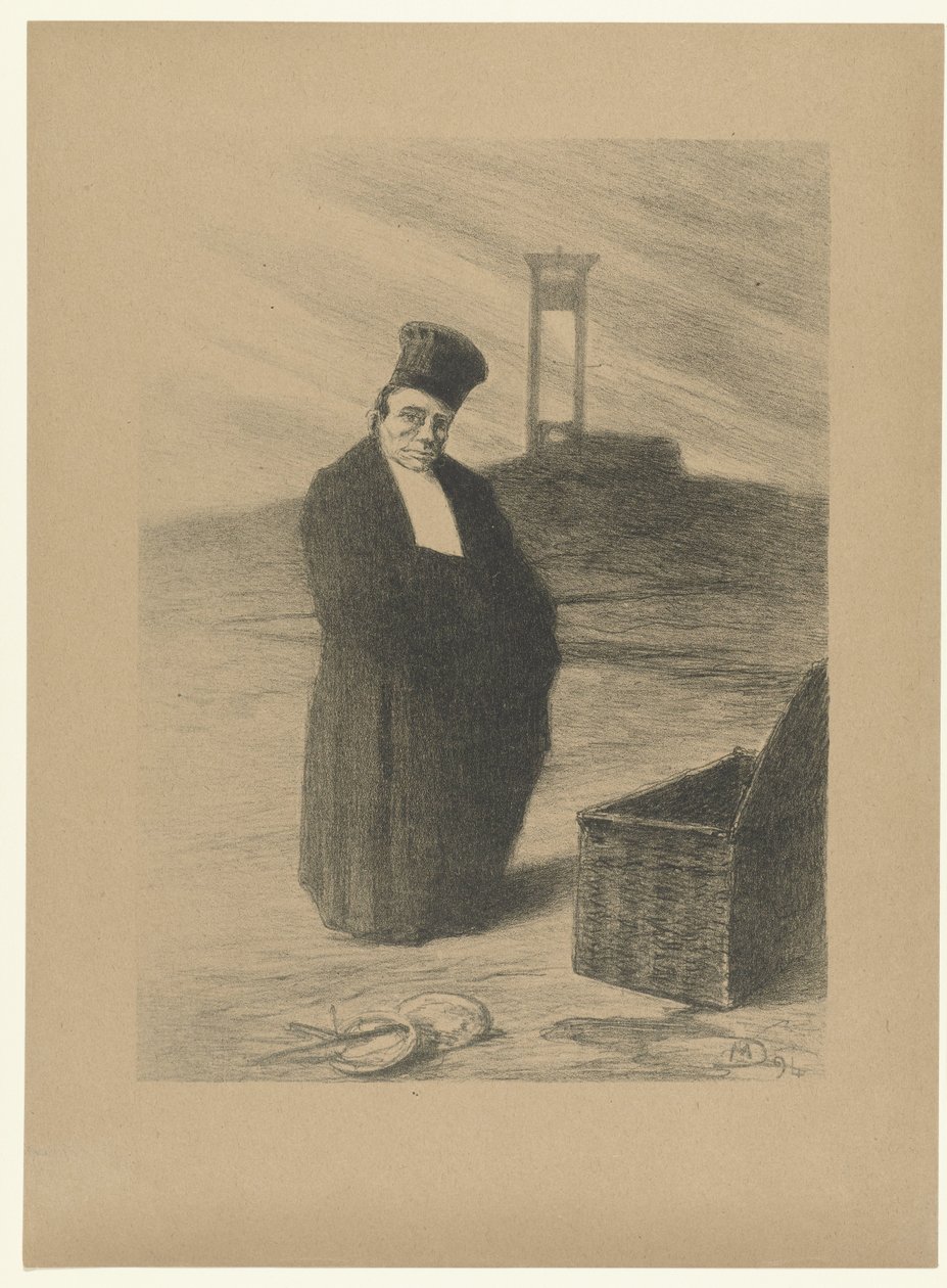 Guillotine bíró kosárral és mérleggel szeretjük egymást Aimez-vous les uns les autres L