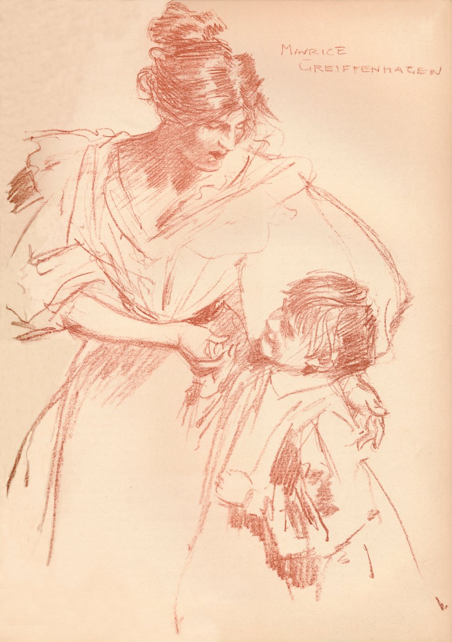 Anya és gyermeke, c1897, 1897 alkotó: Maurice Greiffenhagen