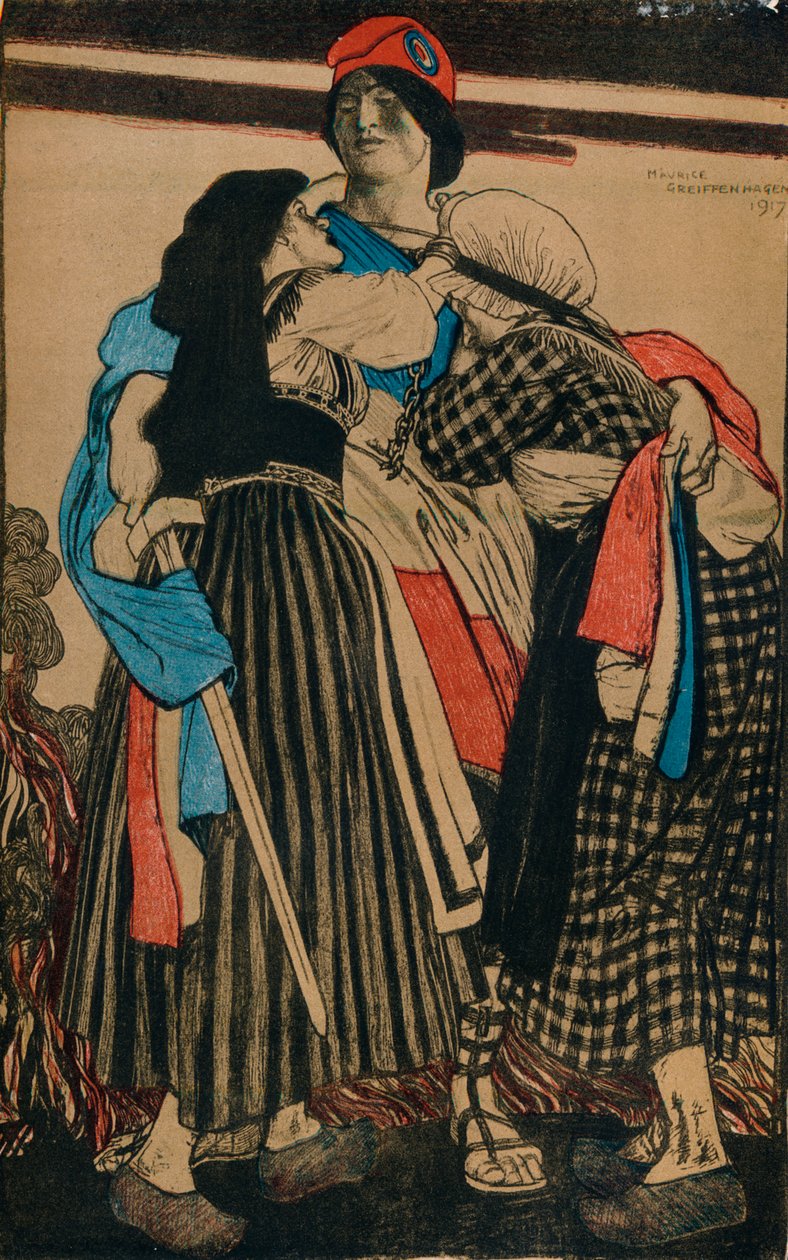 Elzász-Lotaringia visszaállítása Franciaországhoz, 1917 alkotó: Maurice Greiffenhagen
