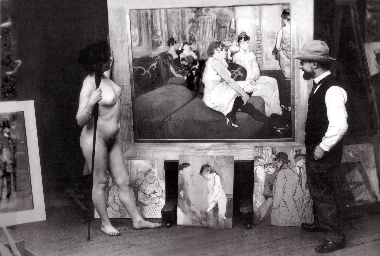 Henri de Toulouse-Lautrec a műtermében alkotó: Maurice Guibert