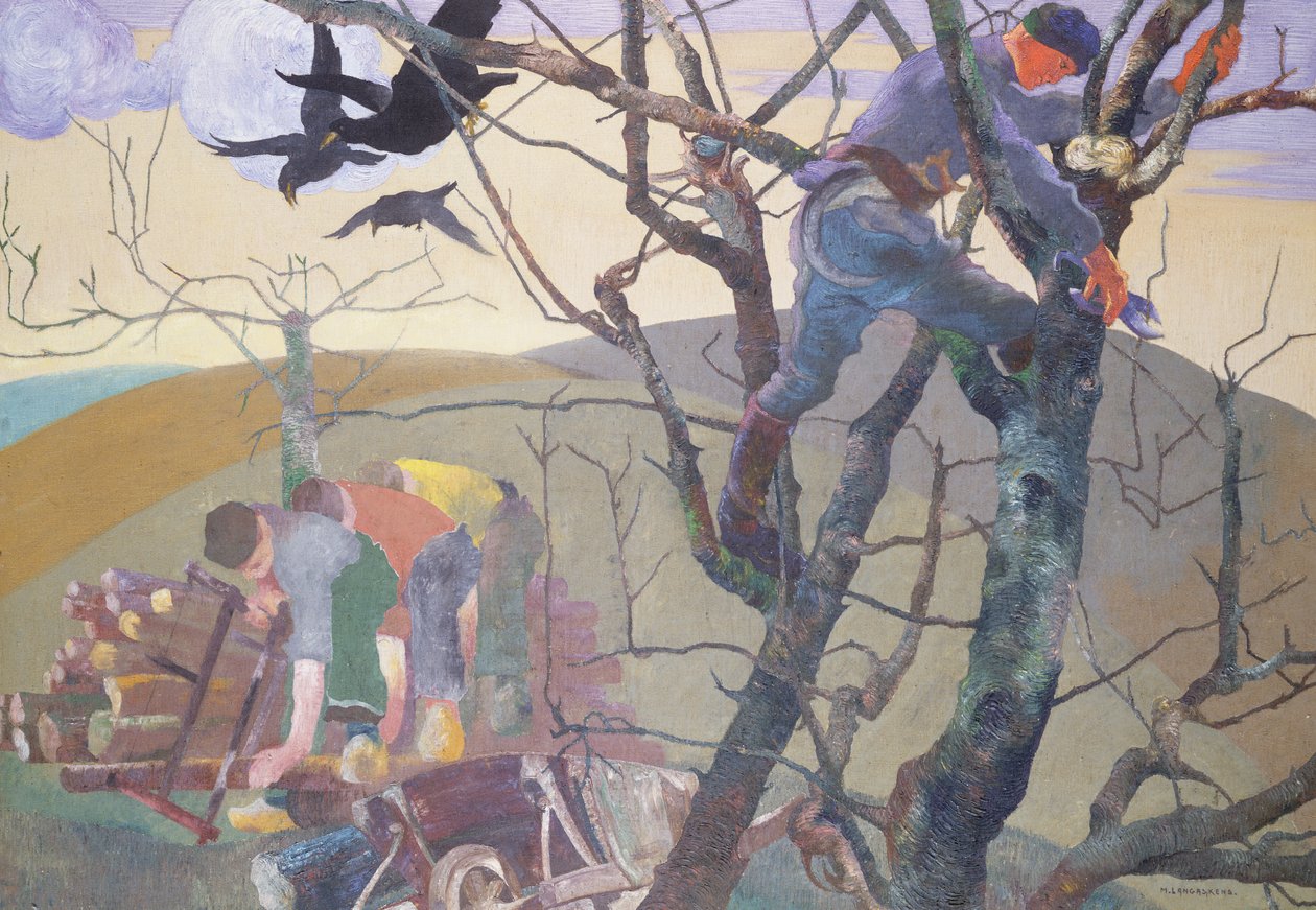 The Wood Gatherers (olaj, vászon) alkotó: Maurice Langaskens