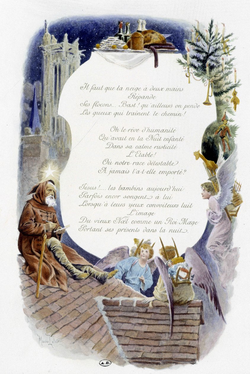 December „” A hónap dala””, Jérôme Doucet, illusztráció - Maurice Leloir, szerk. Reims 1904. L. Michaud alkotó: Maurice Leloir