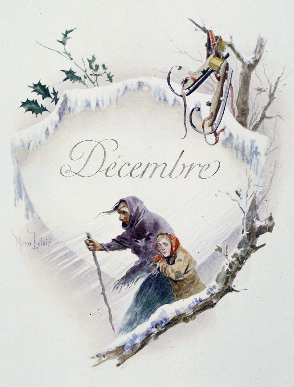 December „” A hónap dala””, Jérôme Doucet, illusztráció - Maurice Leloir, szerk. Reims 1904. L. Michaud alkotó: Maurice Leloir