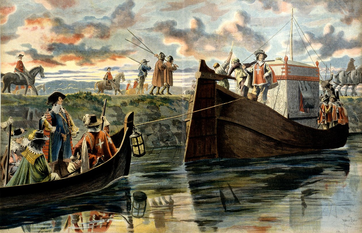 Franciaország története: Armand Jean Du Plessis, Richelieu bíborosa (1585-1642) hajója mögött felmegy a Rhone-on vagy a Ruze d