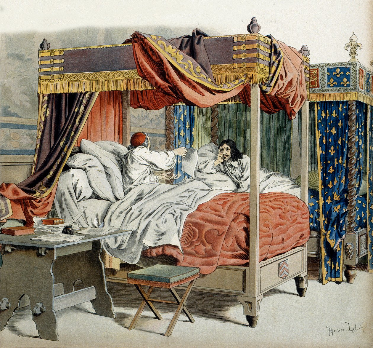 Franciaország története: 1642-ben Richelieu beteg bíborosa (Armand Jean du Plessis) alkotó: Maurice Leloir