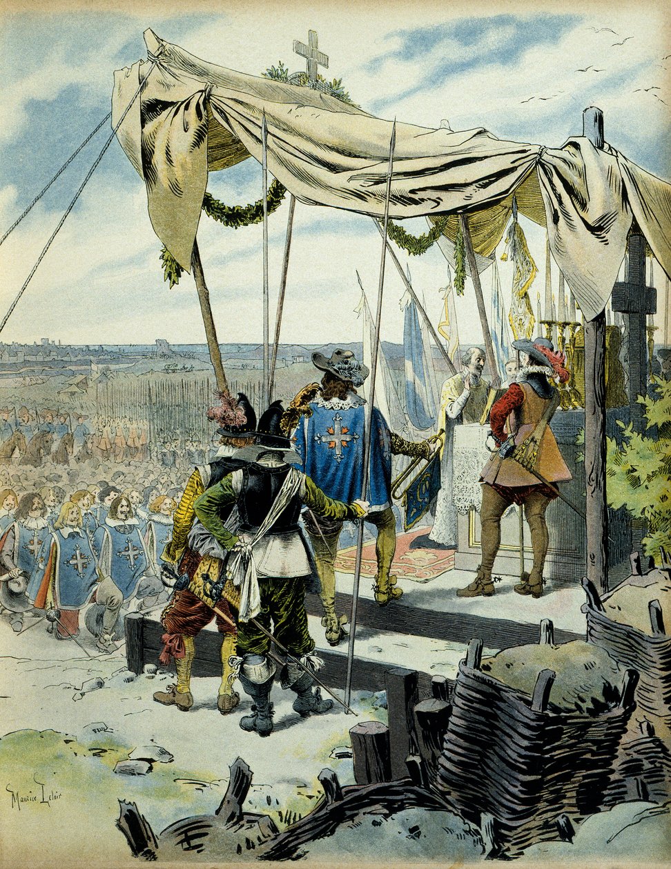 Franciaország története: La Rochelle székhelye 1627-1628-ban. Richelieu bíboros alkotó: Maurice Leloir