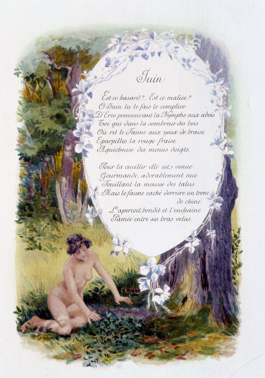 Június „A hónap dala”, Jérôme Doucet, illusztráció - Maurice Leloir, szerk. Reims 1904. L. Michaud alkotó: Maurice Leloir