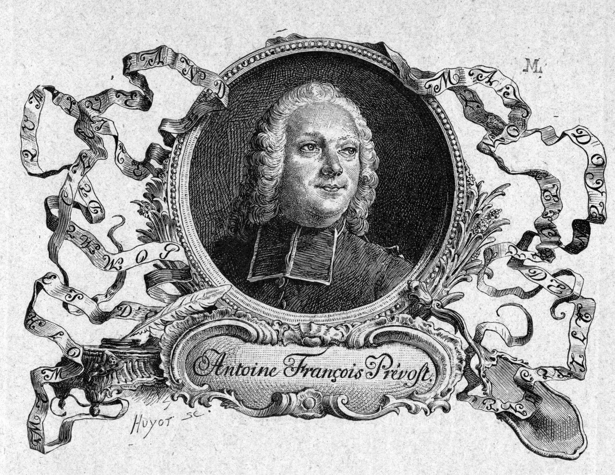 Prevost abbé (1697-1763), francia író, „Chevalier Des Grieux és Manon Lescaut története”. Metszet Maurice Leloir rajzai alapján (1885). alkotó: Maurice Leloir