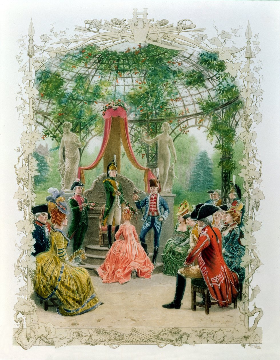 Egy szabadkőműves hölgy szabadkőműves beavatási szertartása 1785 körül, 1890 alkotó: Maurice Leloir