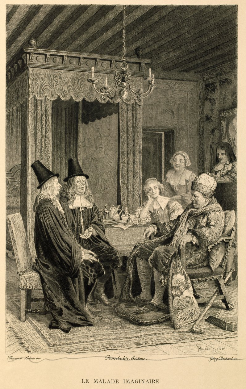 Moliere Le malade imaginaire című darabja alkotó: Maurice Leloir