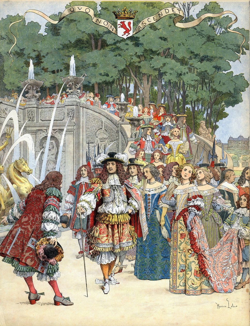 Nicolas Fouquet fogadta XIV. Lajos angol királyt Vaux Le Vicomte-i kastélyában, Franciaországban augusztus 17-én alkotó: Maurice Leloir