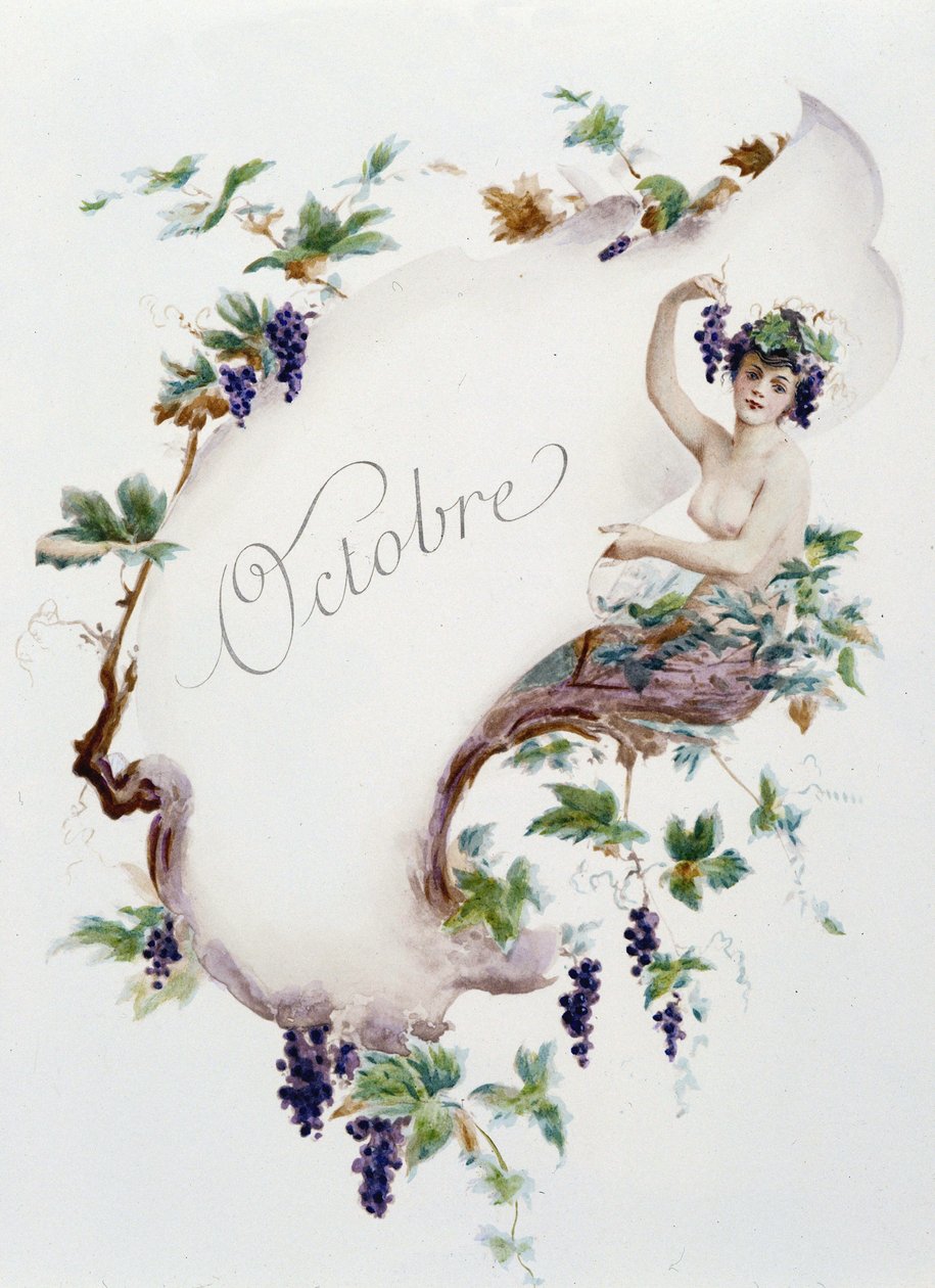 Októberi „” A hónap dala””, Jérôme Doucet, illusztráció - Maurice Leloir, szerk. Reims 1904. L. Michaud alkotó: Maurice Leloir