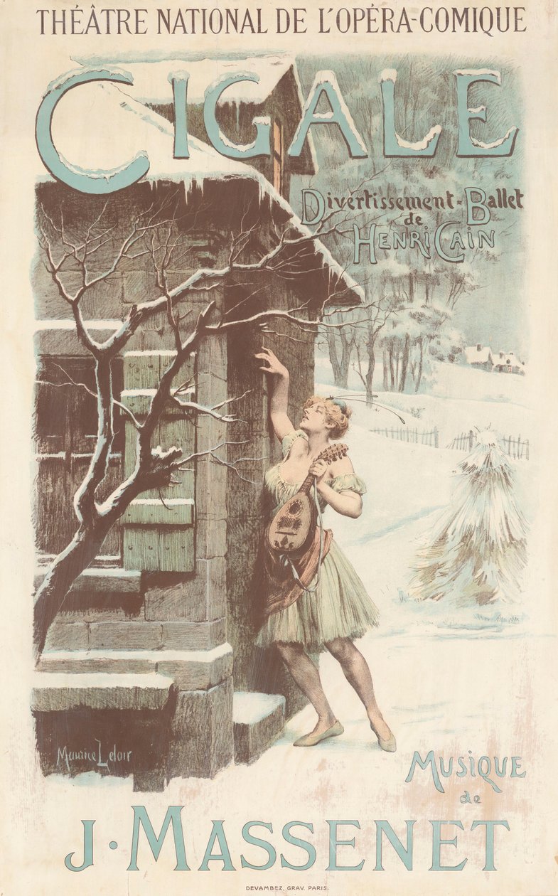 Plakát Jules Massenet Cigale című balettjéhez, 1904. alkotó: Maurice Leloir