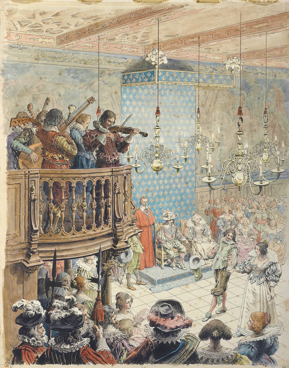 Richelieu egy bálon, c. 1900. alkotó: Maurice Leloir