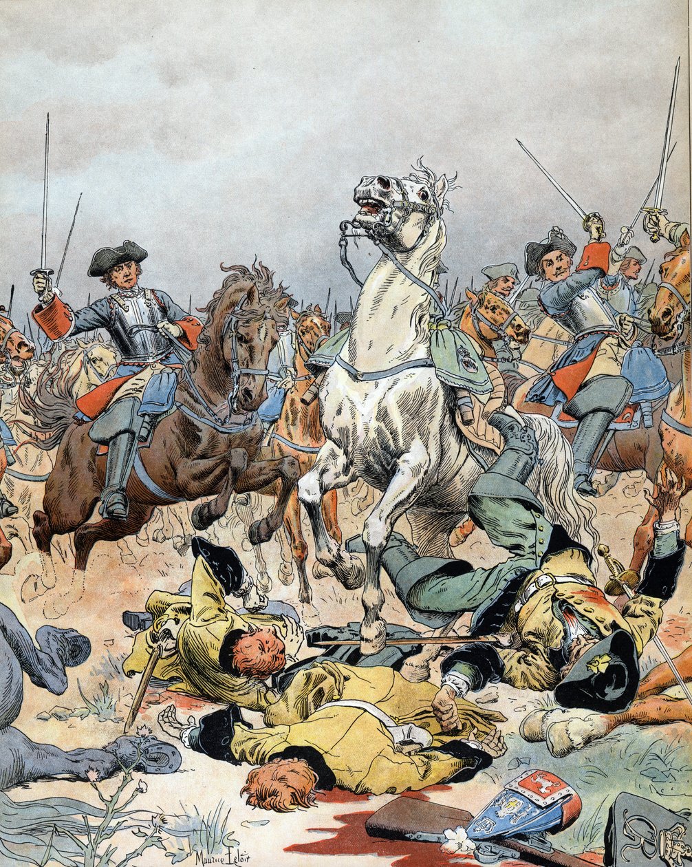 A spanyol örökösödési háború: a francia lovasság utolsó rohama a malplaquet-i csatában (Belgium) szeptember 11-én alkotó: Maurice Leloir