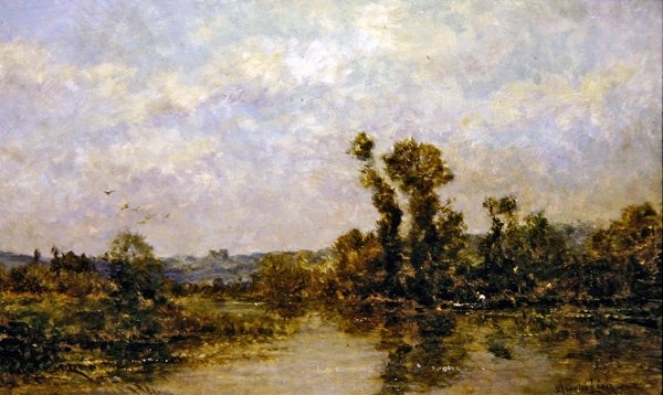 A Szajna kis ága, Etiolles (olaj a panelen) alkotó: Maurice Levis