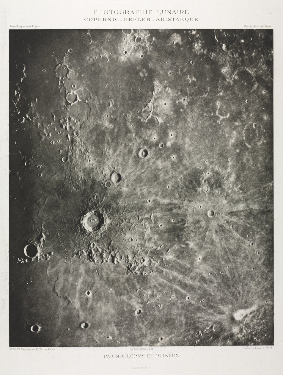 Holdfényképezés: Kopernikusz-Kepler-Aristaric, 1896. alkotó: Maurice Loewy