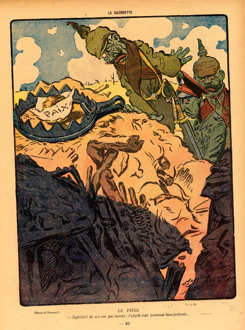 Illusztráció a "La Baionette" magazin számára alkotó: Maurice Neumont