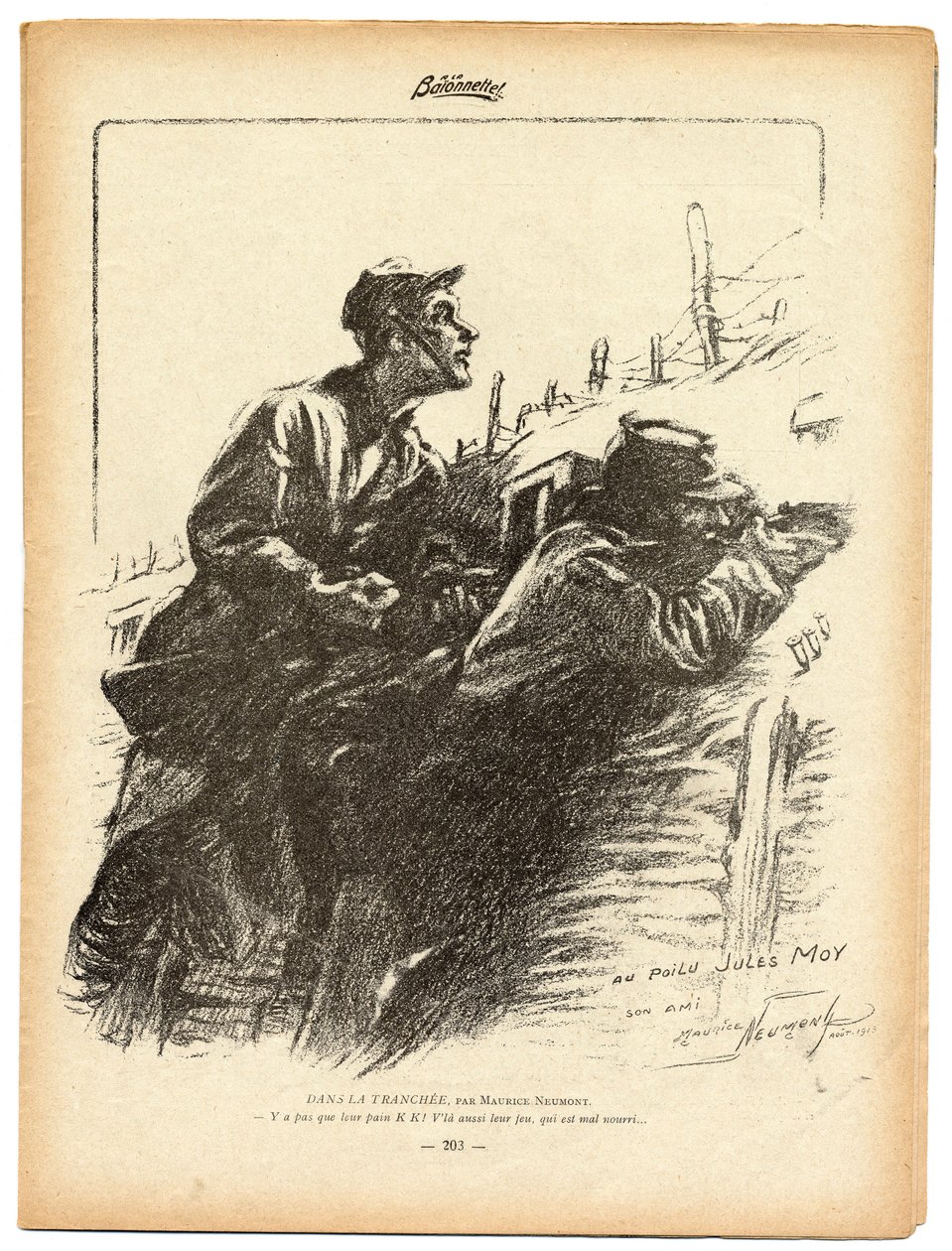 La Baionnette, B  W szatíra alkotó: Maurice Neumont