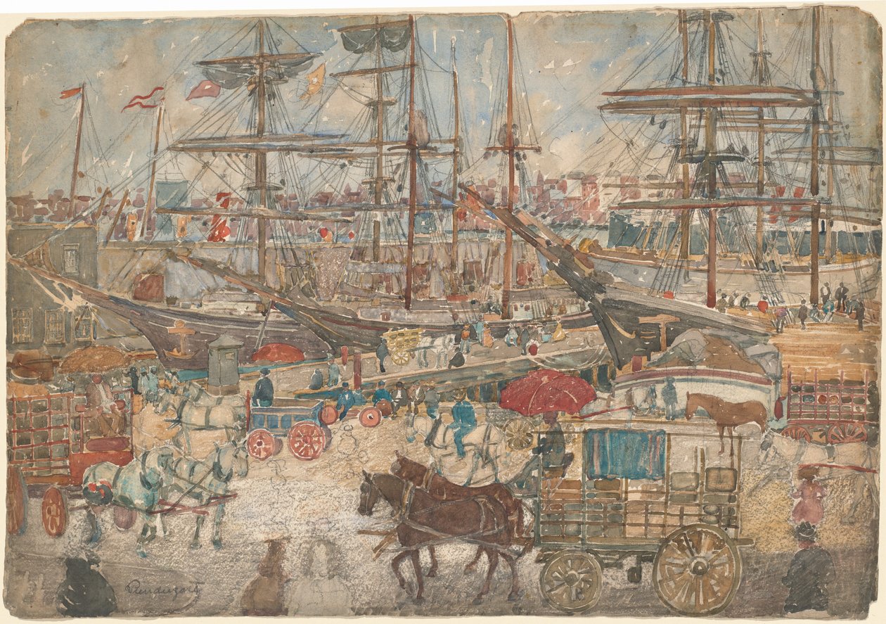 Kikötők, East Boston alkotó: Maurice Prendergast