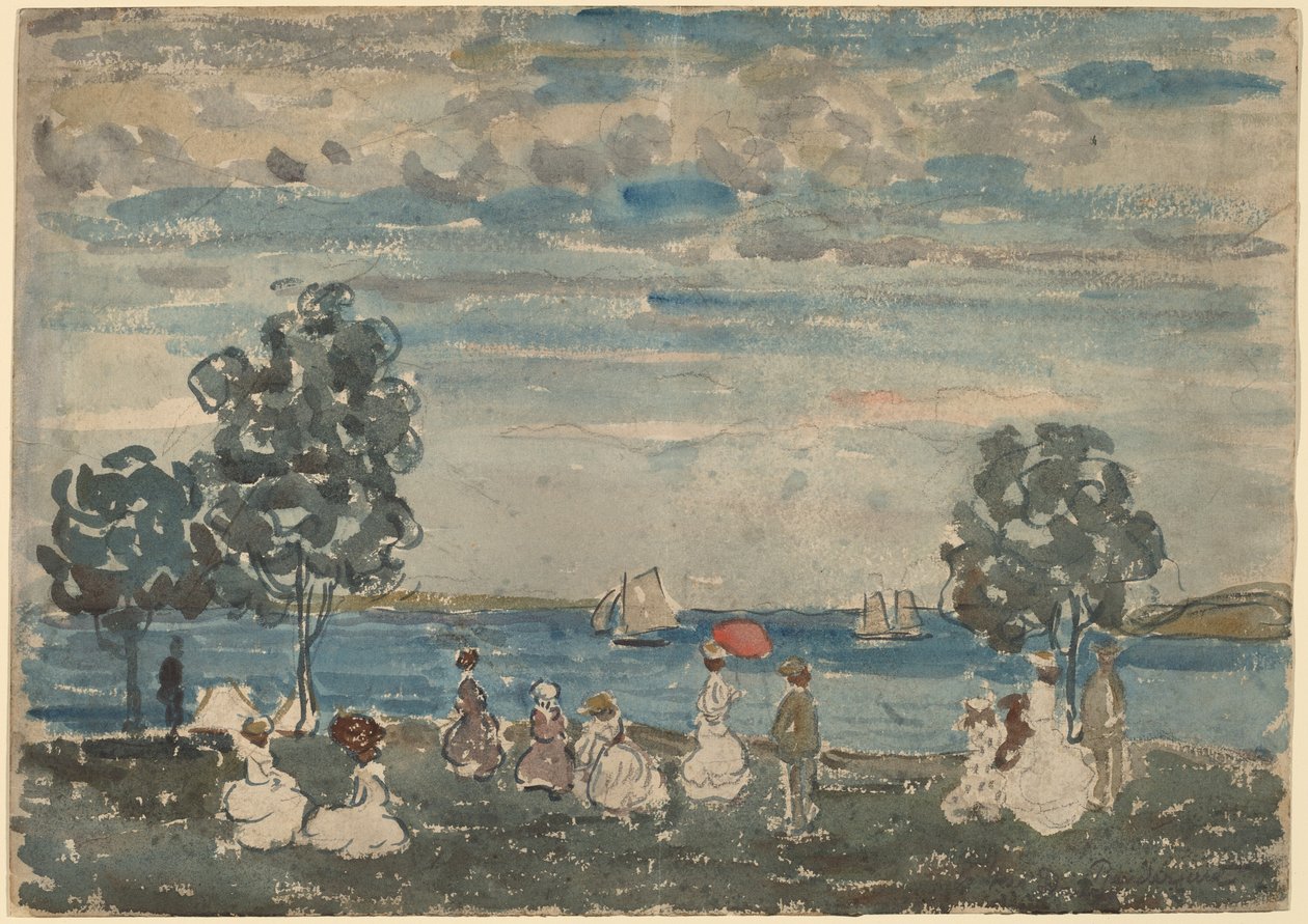 Figurák a tengerparton alkotó: Maurice Brazil Prendergast