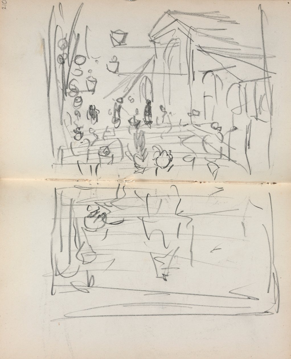 Olasz vázlatkönyv: (209. és 210. oldal) alkotó: Maurice Prendergast