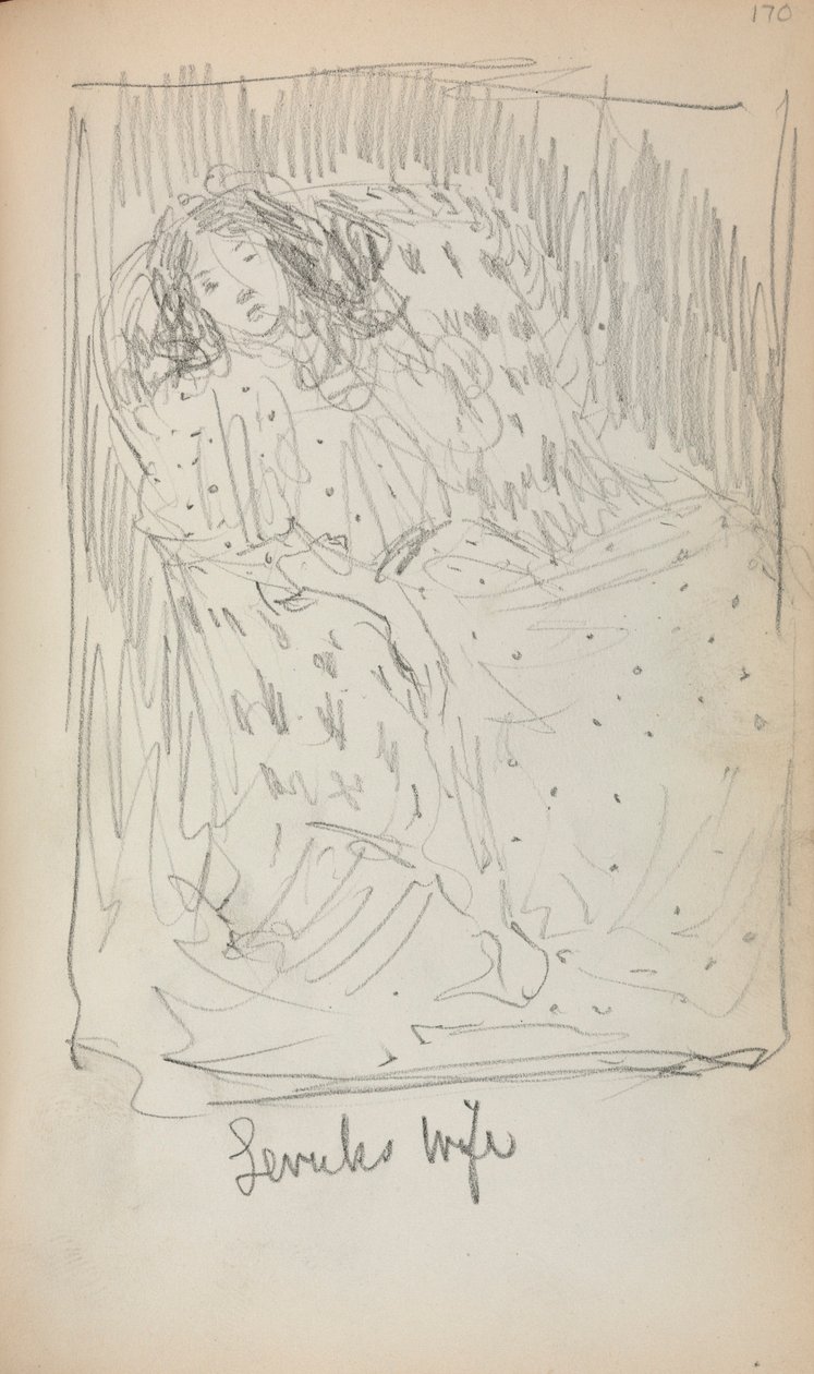 Olasz vázlatkönyv: Levuk felesége (170. oldal) alkotó: Maurice Prendergast