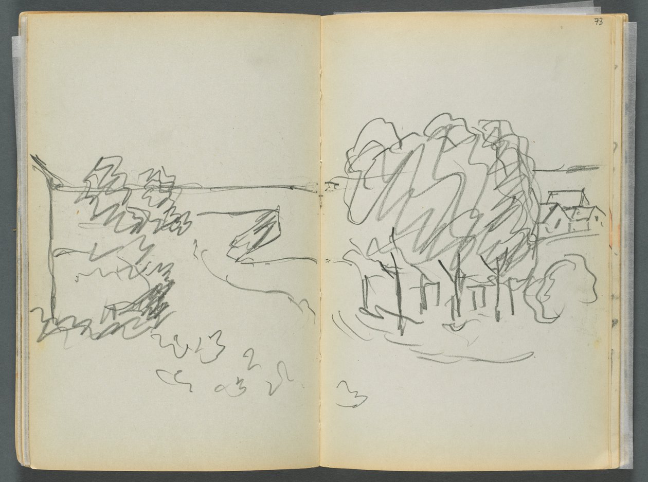 Vázlatkönyv- The Granite Shore Hotel, Rockport, 072. és 73. oldal: Városnézet alkotó: Maurice Prendergast