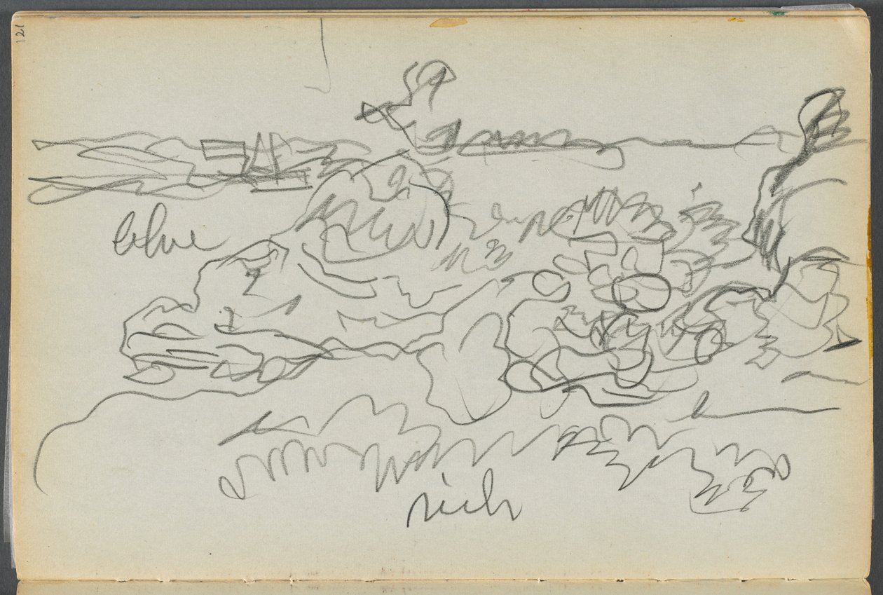Vázlatkönyv- The Granite Shore Hotel, Rockport, 121. oldal: Shore alkotó: Maurice Prendergast
