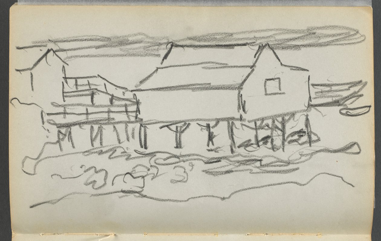Sketchbook, The Dells, 127. szám, 014. oldal: House on a Dock alkotó: Maurice Prendergast