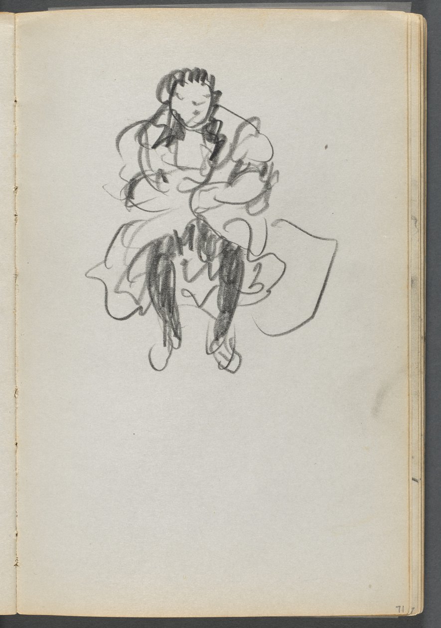 Sketchbook, The Dells, 127. szám, 071. oldal: Ülő alak alkotó: Maurice Prendergast