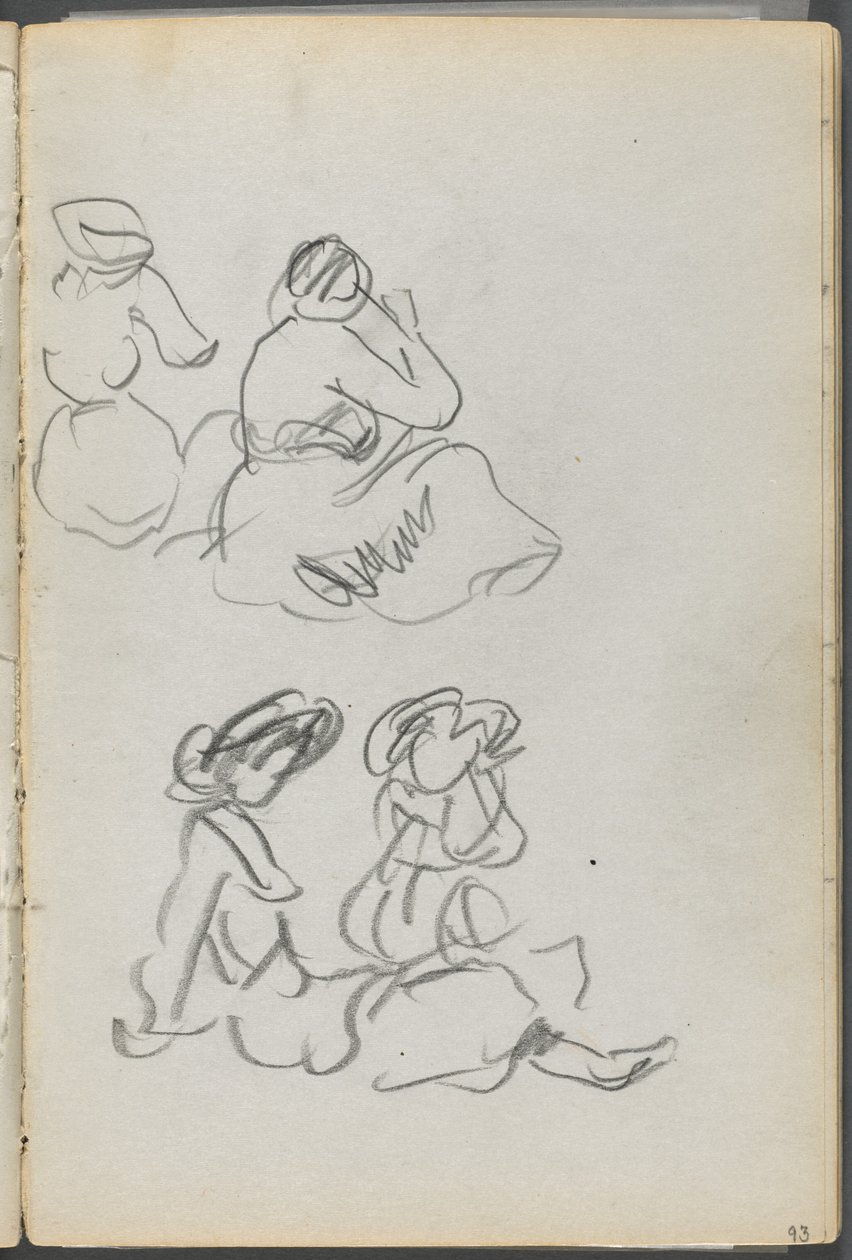 Vázlatfüzet, The Dells, 127. szám, 093. oldal: Ülő alakok alkotó: Maurice Prendergast