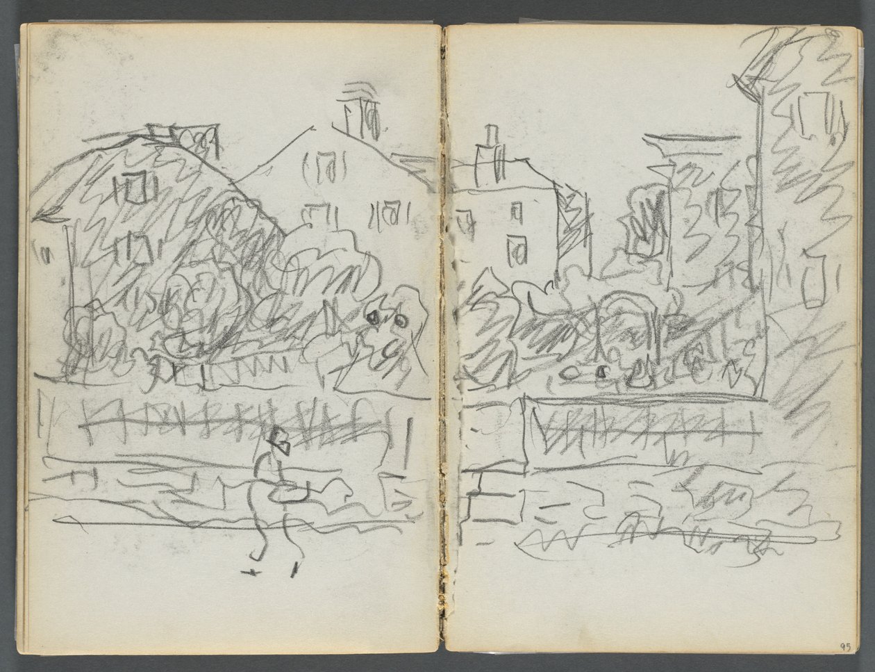 Vázlatfüzet, The Dells, 127. szám, 094. és 95. oldal: Falusi utca alkotó: Maurice Prendergast