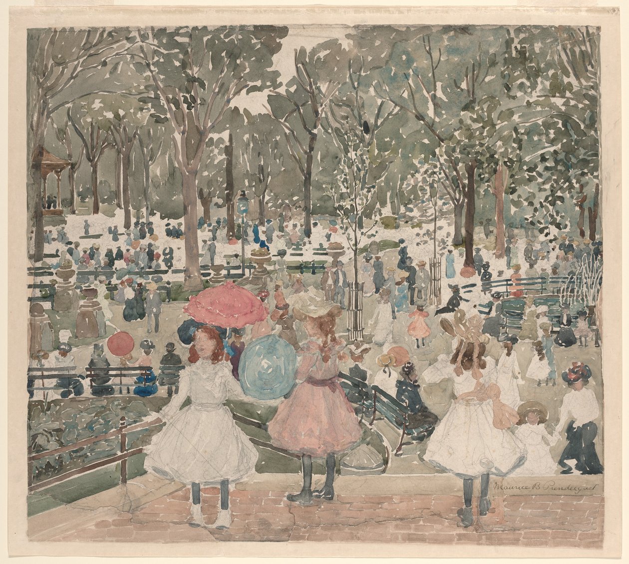 The Mall, Central Park alkotó: Maurice Prendergast