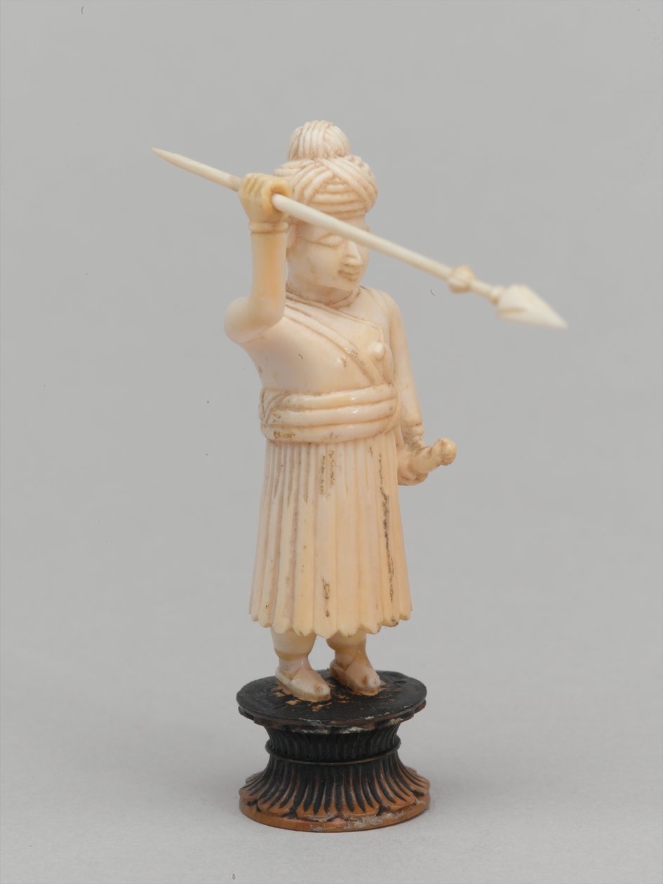 Fekete gyalog, sakkfigura, India, 1820 körül alkotó: Maurice Quentin de La Tour