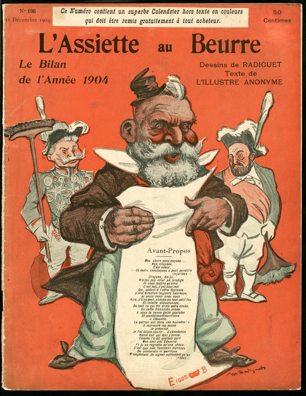 A „L’Assiette au Beurre”, 195. szám borítója, Színes szatirikus alkotó: Maurice Radiguet