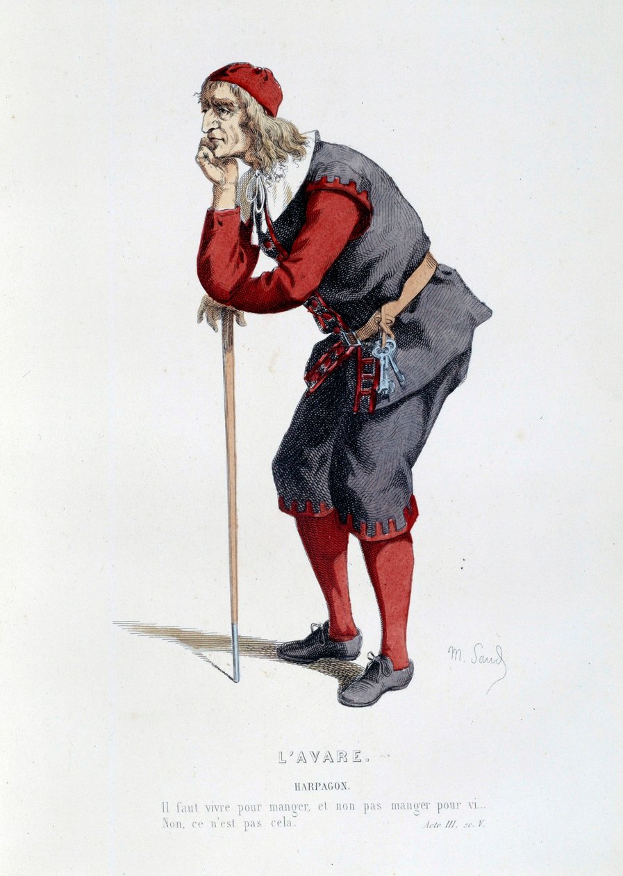 Jelmez Harpagon karakterének Moliere (Jean Baptiste Poquelin) „” L