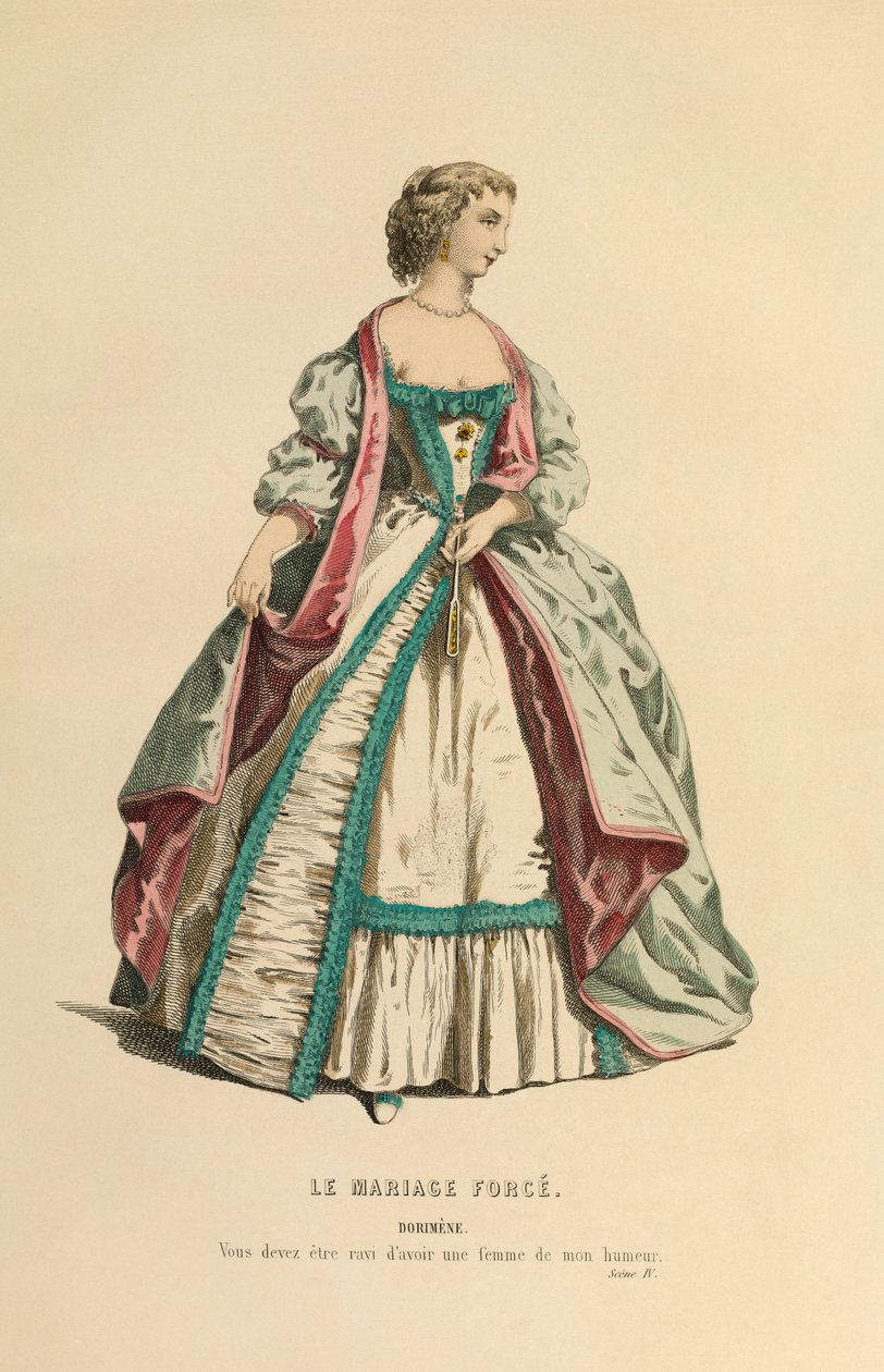 Jelmez Dorimene szerepéhez, 1868 körül (metszet) alkotó: Maurice Sand