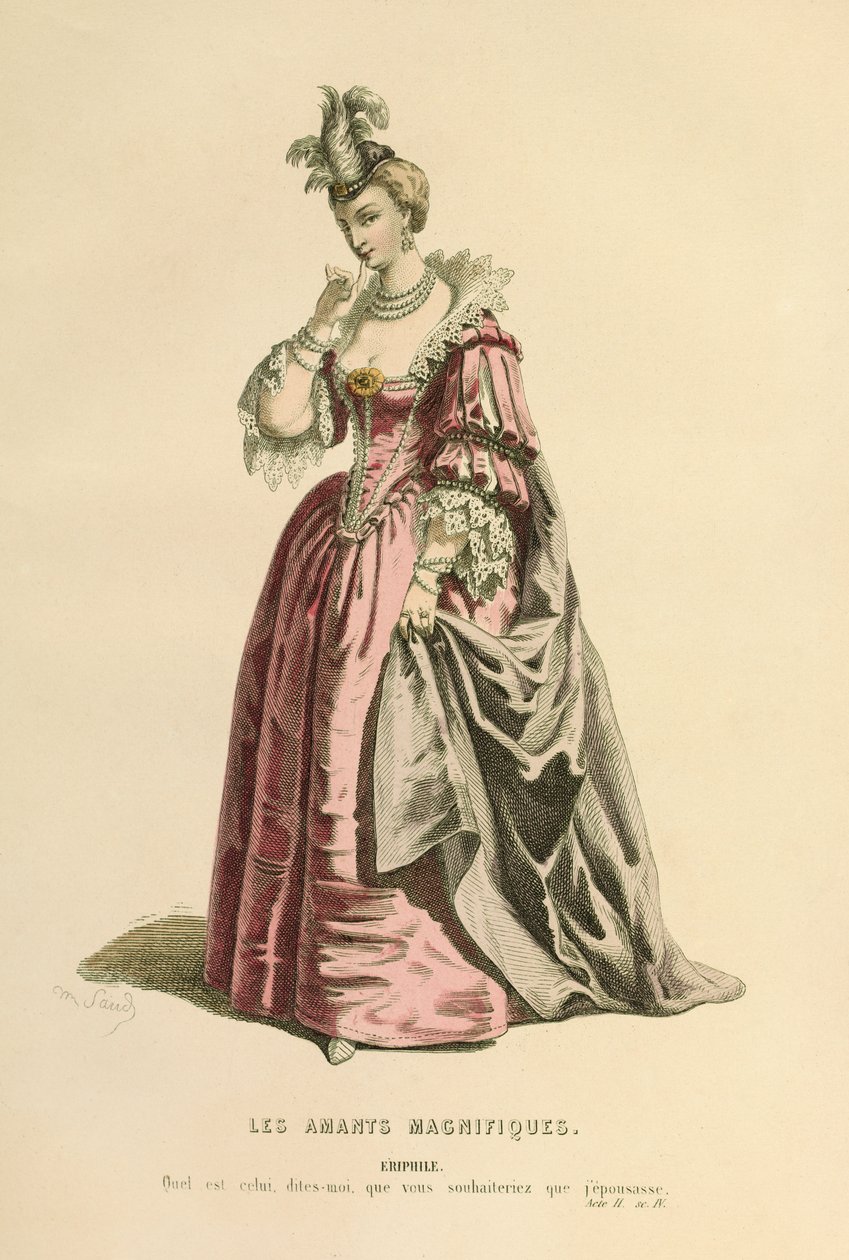 Jelmez Eriphile szerepéhez, 1868 körül (metszet) alkotó: Maurice Sand