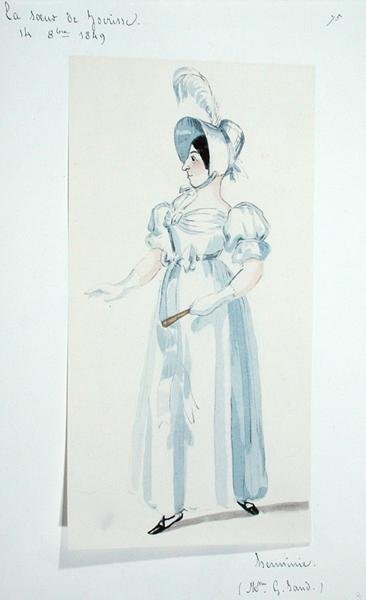 George Sand (1804-76) Herminie szerepét játssza a „La Soeur de Jocrisse” című darabban alkotó: Maurice Sand