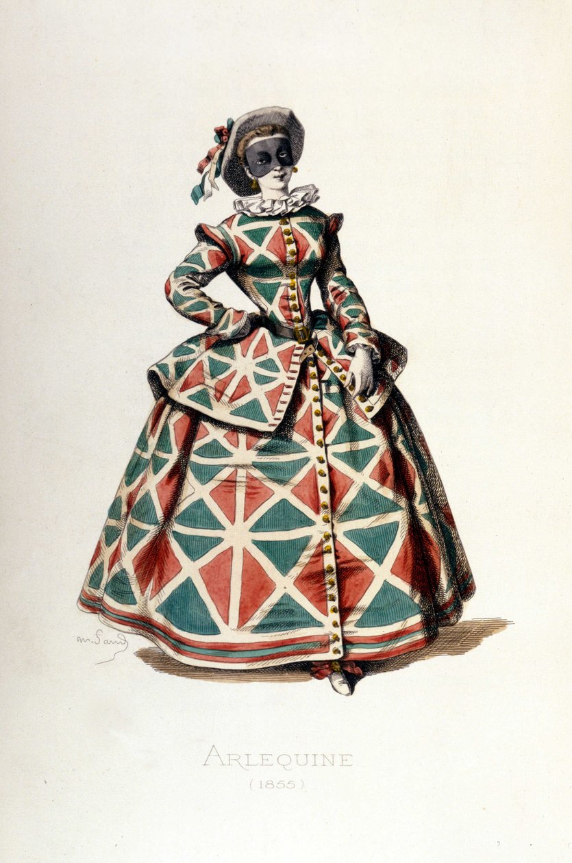 Harlekin jelmez és maszk 1855-ben, Harlekin női karaktere a commedia dell