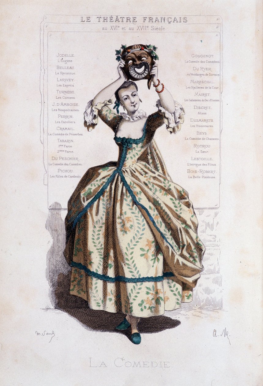 A commedia del arte megszemélyesítése. - A „Masques et bouffons” (olasz vígjáték) előképe, Maurice Sand (= Maurice Dudevant) szövege és rajzai, A. Manceau metszetei, Georges Sand előszó, Párizs, Michel Lévy Frères alkotó: Maurice Sand