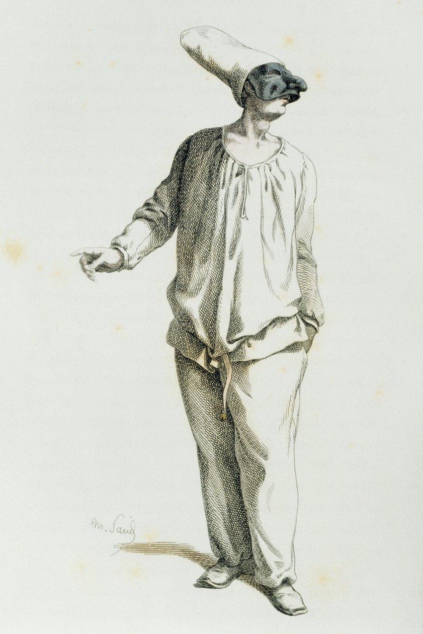 Pulcinella 1800-ban, Maurice Sand (1823-1889) alkotó: Maurice Sand