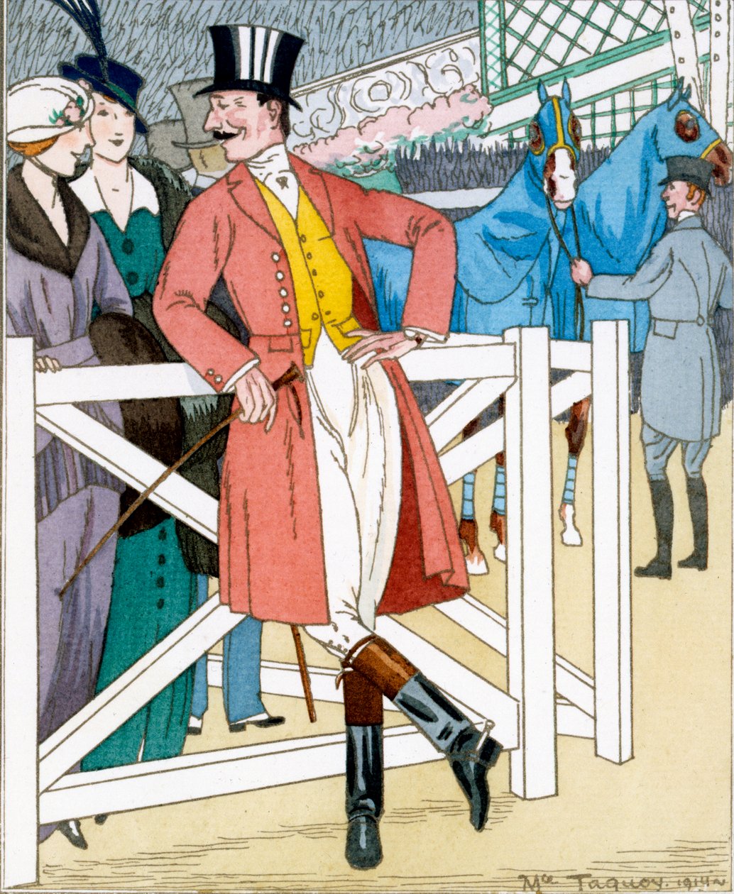 "Gazette du Bon Ton": N. 4, Les Propos Obligantes, a Concours Hippique számára tartott alkotó: Maurice Taquoy