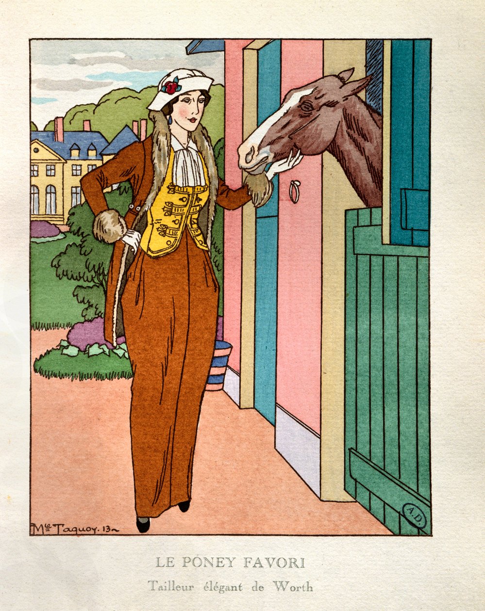 A kedvenc póni. Párizsi divat: Charles Frederic Worth (1825-1895) elegáns szabója. alkotó: Maurice Taquoy