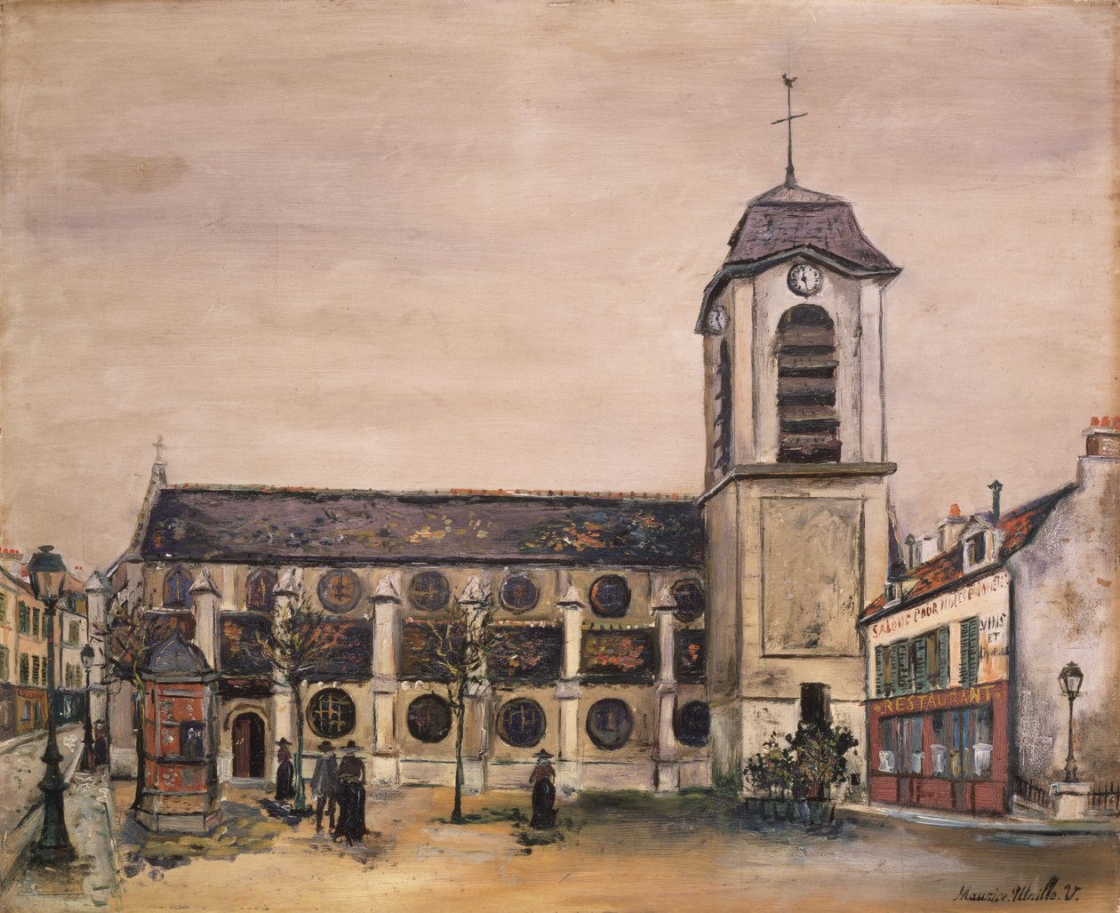 Templom (olajfestmény vásznon) alkotó: Maurice Utrillo