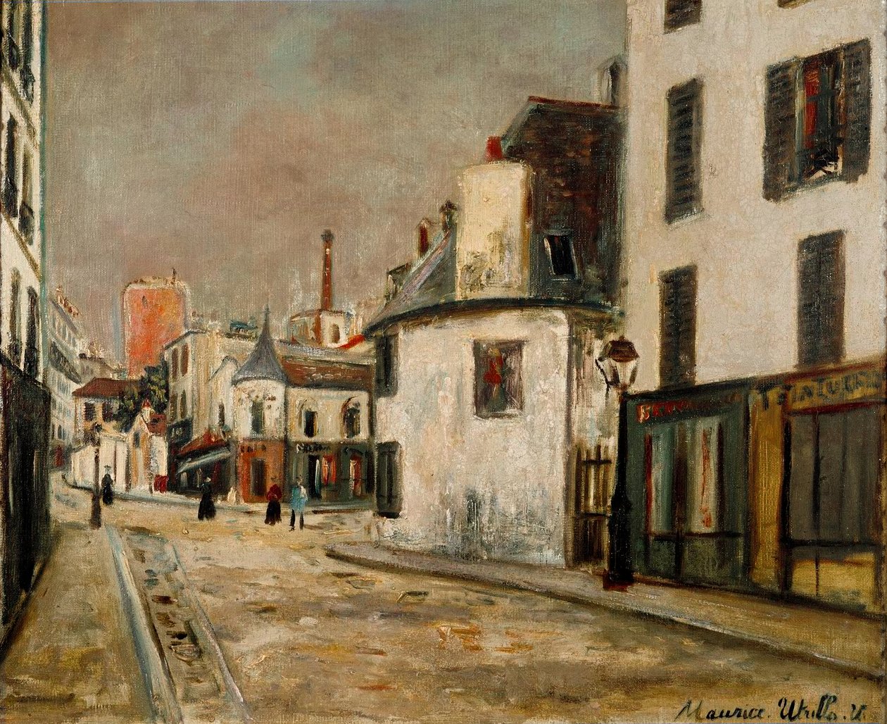 A Rue de Mont Cenis utca a párizsi Montmartre negyedben alkotó: Maurice Utrillo